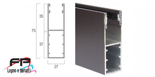 Guida in alluminio estruso A 75